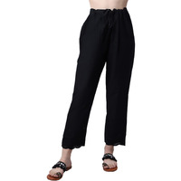 Cantabil Women Cotton Black Casual Pant (LPNT00007_Black_XXL)