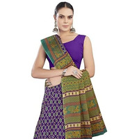 Tamaira Fashion Women's Plain Cotton Saree (AB45_Purple