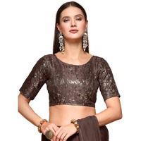 OOMPH! Readymade Blouse for Women, Brocade, Boat Neck, rbbl527