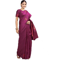 StyleScope Women's Banarasi Silk Jacquard Kanjivaram Saree With Litchi Silk Unstitched Blouse Piece (Silk Pan Wine_Wine_Free Size)