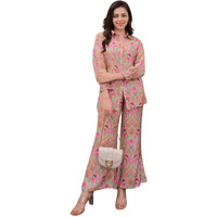GRECIILOOKS Co Ord Set for Women | Co Ord Set for Women Stylish | Kurta Set for Women | Kurta Set | Ethnic Co Ord Set for Women | Full Sleeve Co-ord Set (in, Alpha, 2XL, Regular, Pink)