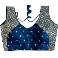 Pujia Mills Women's Sequin Embroidered V Neck Sleeveless Readymade Saree Blouse Indian Ethnic Designer Stitched Women's Readymade Saree Blouse Morpeach Sleeveless Padded Readymade Blouse for Women