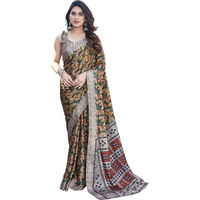 Yashika Women's Elegant Chiffon Saree with Matching Blouse - Elevate Your Style with This Trendy Ensemble! Perfect for Special Occasions (AZ-YS-P1-GOPIKA GREEN)