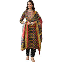 KLOSIA Women Viscose Printed Kurta and Pant Set with Dupatta (Medium)