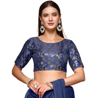 OOMPH! Readymade Blouse for Women, Brocade, Boat Neck, rbbl496