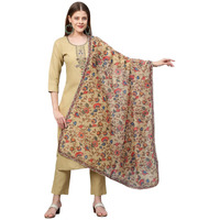 ANNI DESIGNER Women's Cotton Blend Straight Printed Kurta with Pant & Dupatta (Authentic Beige_5XL_Beige_XXXXX-Large)