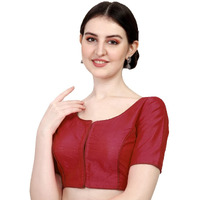 Pujia Mills Women's Soft Silk Multicolor 3/4 Sleeves Readymade Saree Blouse