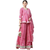 Divena Pink Lehriya lehenga dupatta set