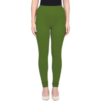 Shasmi Women's Stretch Leggings Com Chudidar Green Mahendi 18_Forest M