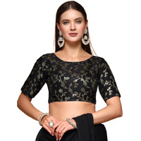 OOMPH! Readymade Blouse for Women, Brocade, Boat Neck, rbbl495