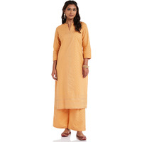 Amazon Brand - Myx Women's Cotton Salwar Suit (MYX-AW23-SKD-05_Mustard Yellow_XS)