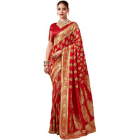 SAMAH Women's Woven Art Silk Saree (3590S246N_Red2)