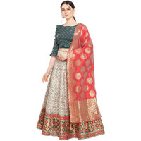 PURVAJA Women's Silk Blend Lehenga Choli (Multi-Rivaaz_Multicolour_Free Size), Semi-stitched