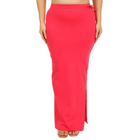 Georgio Martini - First Time In India Plus Size Cotton Lycra Saree Shapewear for Women Straight Cut Skirt with Side Cut | Shape Wear Dress for Sarees | Petticoat with Drawstring Gajari-2XL