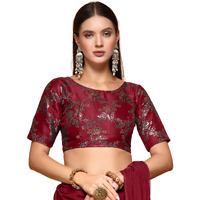 OOMPH! Readymade Blouse for Women, Brocade, Boat Neck, rbbl513