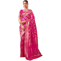 SAMAH Women's Woven Art Silk Saree (3590S243N_Pink)