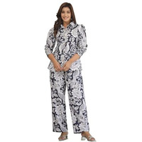 GRECIILOOKS Women's Rayon Printed Classic Kurta Set (GL-W2176&TR1142_Black_3XL)