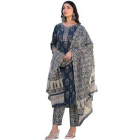 SHIENZY Cotton Blend Women's Kurtas & Kurtis (1613_KBD-XL_Blue