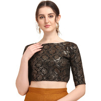Oomph! Women's Art Silk Half Sleeve Blouse (rbbl154s_Jet Black_S)