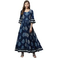 Divena Women's Cotton Regular Kurti (DK0542-L_Blue_Large)
