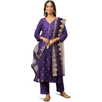 Amazon Brand - Myx Women's Rayon Salwar Suit (AW24-MYX-SKD-VN-07_Deep Purple_S)