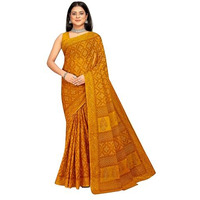 Tamaira Fashion Women's Plain Cotton Saree (11549_Mustard