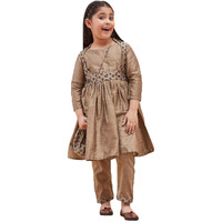 VASTRAMAY Girls' Chiku Kurta And Pant Set_VASGKP006CH_34L