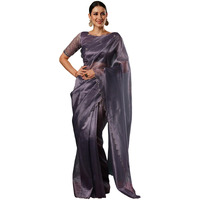 Satrani Women's Shimmer Net Embroidery And Scalloped Border Saree with Unstitched Blouse Piece (3899S446N_Mauve)