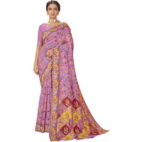 Glory Sarees Women's Kashmiri Pashmina Silk Woven Saree With Blouse Piece (Heritage_Silk112_Pink)