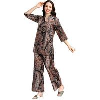 Nermosa Women Co-ords Set for Women | Kurta Sets | Kurta Pant Set | Coordinate Set | Summer Suit | Printed Kurti with Pant Set | Kurta Set for Women | Kurta Pant Set for Women (Small, Black)