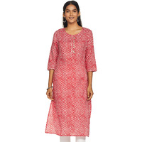 rytras Women's Cotton Straight Kurti (RYT161_Red_Medium)