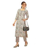 Bee M Pee Designer Cotton Kurta Set with Pant for Women | Women Kurta Sets Kurtis | Women Kurta Pant Set | Women Kurta Pant Set Women Kurti Set with Pant | Women Kurti Set with Pant Cotton (XL) White