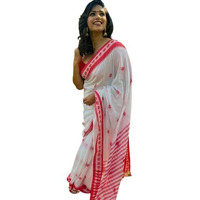 Anjaneya Sarees Kanjivaram Banarasi Silk Designer Solid Saree With Blouse (White)