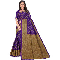 Tamaira Fashion Women's Plain Cotton Saree (11525_Purple