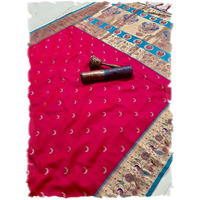 Panzora Woman's Pure Paithani Silk Saree With Unstitched Blouse Piece