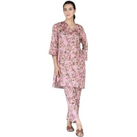 FABNEX kurta set for women | Women Kurta | Women Kurta Sets Kurtis | Women Kurta Pant Set | Women Kurta Pant Set Women Kurti Set with Pant (K-30-34) (S, Pink)