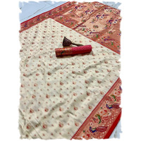 Panzora Woman's Pure Paithani Silk Saree With Unstitched Blouse Piece