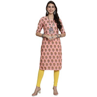 7Threads Kurti for Women|Kurti|Kurta|Kurta for Women|Crepe Kurti|Printed Kurta|Crepe Straight Kurti Kurti_AS_530368_M Pink