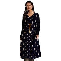 Amazon Brand - Myx Women's Polyester Regular Kurta (AW23-MYX-KB-SKD-02_Teal BUTI_S)