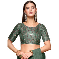 OOMPH! Readymade Blouse for Women, Brocade, Boat Neck, rbbl530