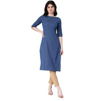 Hritika Women's Blue Solid Printed Cotton Blend Casual Kurta_(HRKR5_HRK0014BLUE_XS)