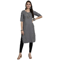 7Threads Kurti for Women|Kurti|Kurta|Kurta for Women|Crepe Kurti|Printed Kurta|Crepe Straight Kurti Kurti_AS_530336_L Black