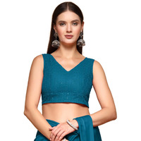 OOMPH! Readymade Blouse for Women, Cotton, Sleeveless, V-Neck, rbbl603