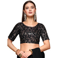 OOMPH! Readymade Blouse for Women, Brocade, Boat Neck, rbbl532