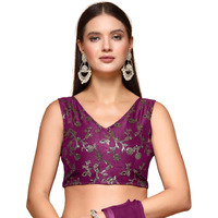 OOMPH! Readymade Blouse for Women, Brocade, Sleeveless, V-Neck, rbbl697