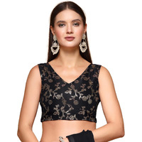 OOMPH! Readymade Blouse for Women, Brocade, Sleeveless, V-Neck, rbbl693