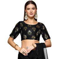 OOMPH! Readymade Blouse for Women, Brocade, Boat Neck, rbbl648
