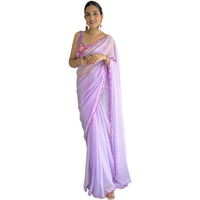 Panzora Women's Georgette Saree With Unstitched Blouse Piece