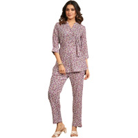 NAINVISH Ethnic Co Ord Set | Casual Wear Pant Top Set | Fancy Co-Ord Set | Full Pair Set | Women Kurta Sets Kurtis | Women Kurta Pant Set | Coord Sets for Women (SD603_KB-M_Mauve)