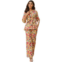 OM SAI LATEST CREATION Co ord Set for Women | Summer Co ord Set for Women | Formal Co ord Set for Women | Pack of 2 | Women Co ord Set (XX-Large, Yellow)